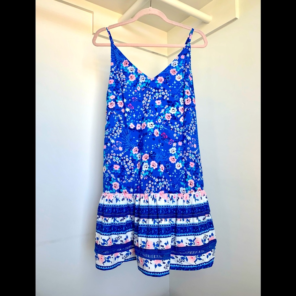 Floral Ruffle Hem Mini Dress